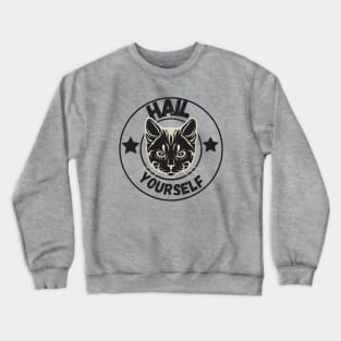 Grunge Hail Yourself Cats with Stars Crewneck Sweatshirt